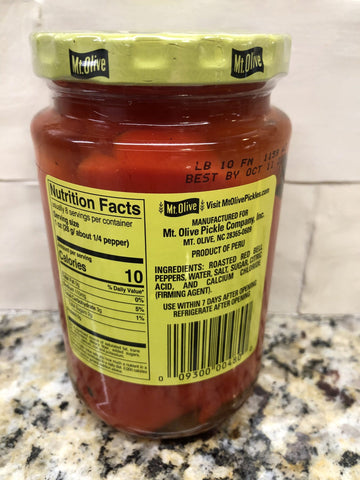 Mount Olive Roasted Red Peppers 12 oz Marinated Bell Sub Burger