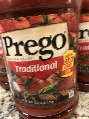 3 Jars Prego Traditional Italian Tomato Sauce 3 pk Spaghetti Pasta