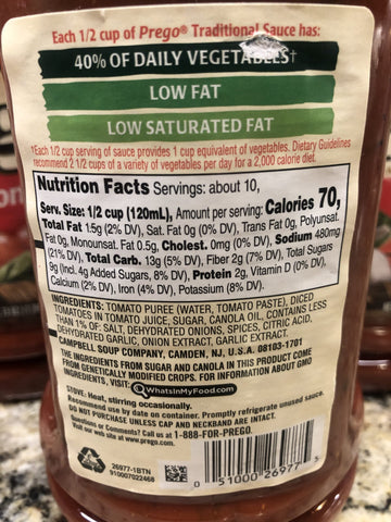 3 Jars Prego Traditional Italian Tomato Sauce 3 pk Spaghetti Pasta