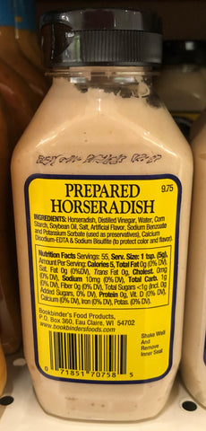 Bookbinders Shelf Stable Prepared Horseradish, 9.75 oz