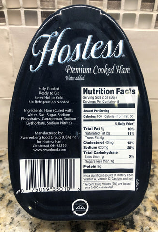 12 Hostess Premium Cooked Canned Ham 16oz (1LB) dak picnic ONE DOZEN