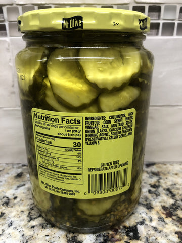 Mount Olive Old Fashioned Sweet Bread and Butter Chips Pickles 24 oz Mt Burger