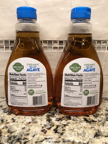 2 Bottles Wellsley Farms Organic Blue Agave Sweetener 88 oz