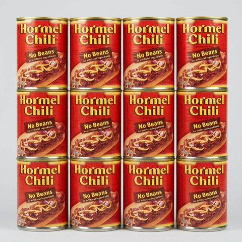 12 Cans of Hormel Chili with No Beans, 15 oz
