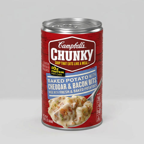 12 Cans of Campbell's Chunky Baked Potato with Cheddar & Bacon Bits Soup, 18.8 oz