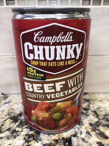 4 Cans of Campbell's Chunky Beef with Country Vegetables Soup, 18.8 oz