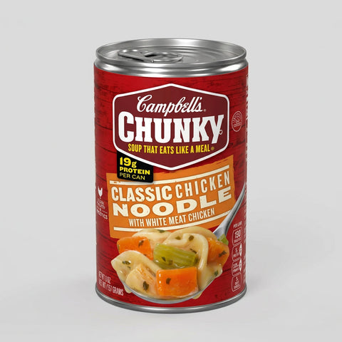 12 Cans of Campbell's Chunky Classic Chicken Noodle Soup, 18.6 oz