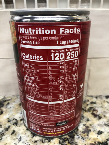 12 Cans of Campbell's Chunky Classic Chicken Noodle Soup, 18.6 oz