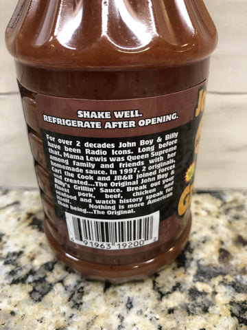 2 Bottles John Boy and Billy's Original Barbecue Grillin Sauce BBQ