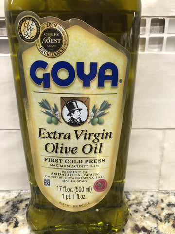 2 Bottles Goya Extra Virgin Olive Oil First Cold Press 17 fl oz