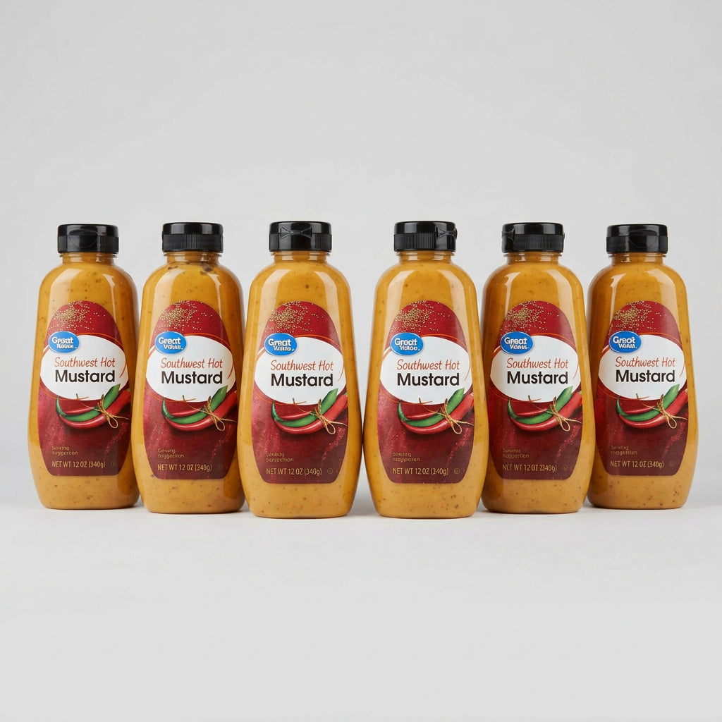 Great Value Squeeze Bottle Southwest Hot Mustard, 12 oz