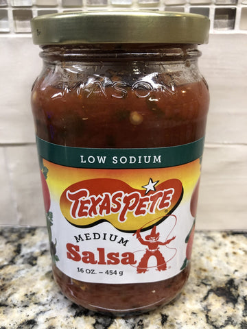 3 Jars Texas Pete Low Sodium Medium Salsa 16 oz Pepper Wing Dip