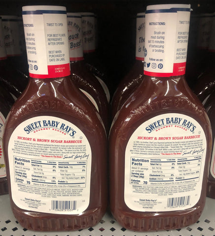 Sweet Baby Ray's Hickory & Brown Sugar Barbecue Sauce 2x40 oz Bottle
