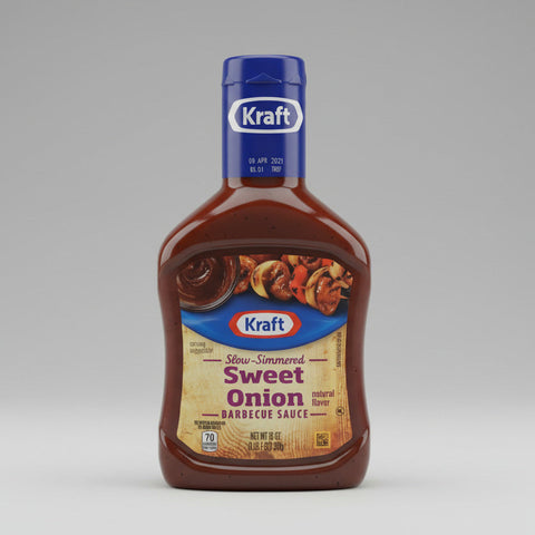 3 BOTTLES Kraft Slow Simmered Sweet Onion Barbecue Sauce Dip BBQ