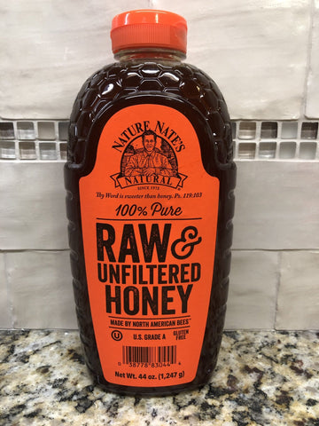 3 Jars of Nature Nate's 100% Pure Raw and Unfiltered Honey, 44 oz