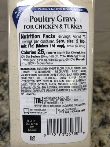 2 JARS McCormick Premium Poultry Gravy Mix 18 oz Chicken Meat