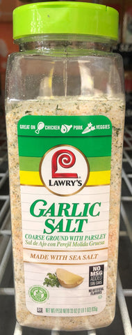 2 Jars of Lawry's Coarse Ground Garlic Salt with Parsley, 33 oz