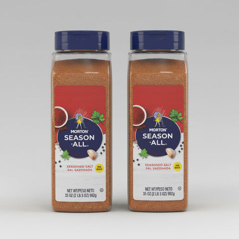 2 JARS Morton Season-All Seasoned Salt 35 oz pepper paprika