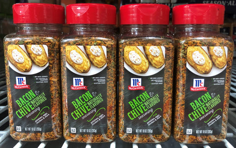 4 JARS McCormick Bacon & Chives Seasoning 10 oz Potato Beef Meat