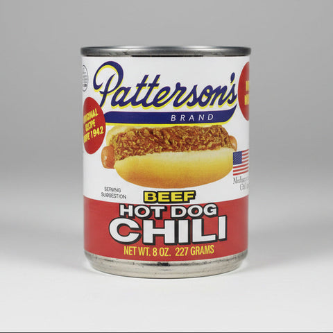 6 CANS Pattersons Beef Hot Dog Chili Original Recipe 8 oz Can Sauce Hamburger