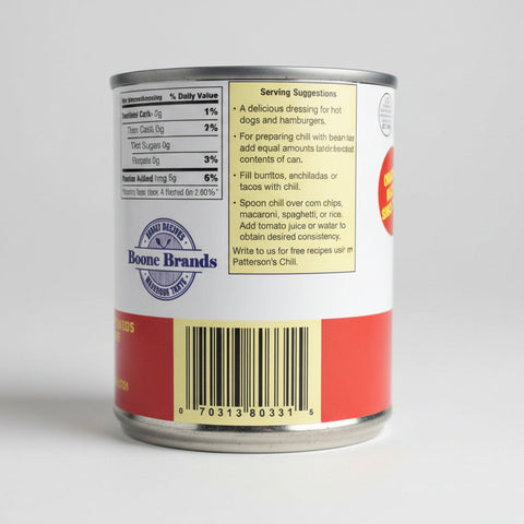 6 CANS Pattersons Beef Hot Dog Chili Original Recipe 8 oz Can Sauce Hamburger