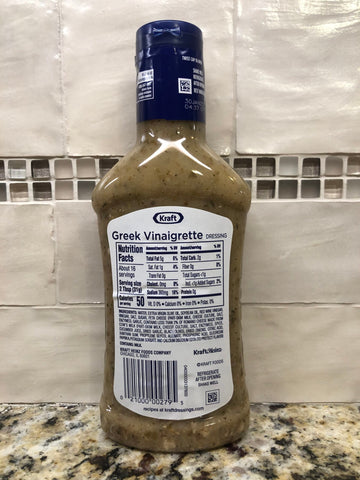 3 BOTTLES Kraft Greek Vinaigrette Salad Dressing 16 oz Tangy