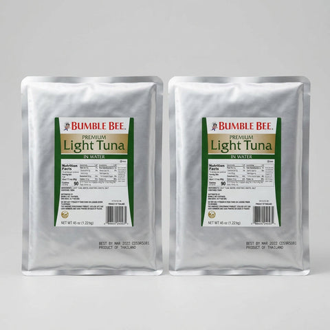 2 Pouches of Bumble Bee Premium Light Tuna in Water, 43 oz