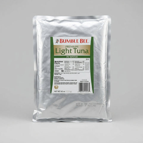 5 Pouches of Bumble Bee Wild Caught Light Tuna in Water, 43 oz