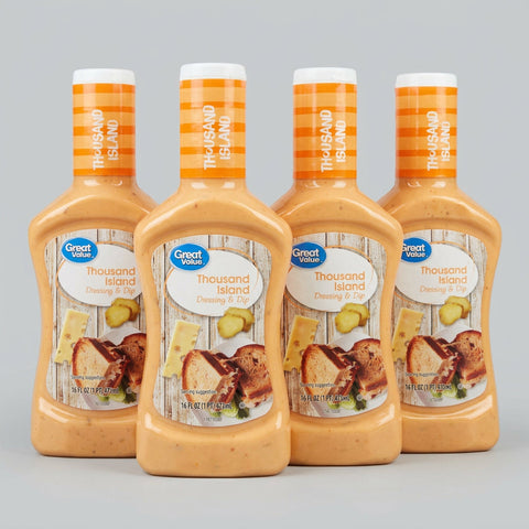 4 Bottles of Great Value Thousand Island Salad Dressing & Dip, 16 oz