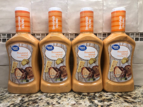 4 BOTTLES Great Value Thousand Island Salad Dressing & Dip 16 oz