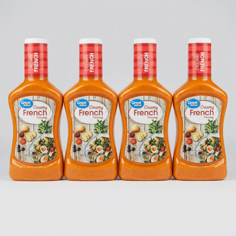4 Bottles of Great Value Creamy French Salad Dressing & Dip, 16 oz