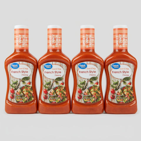 4 Bottles of Great Value Sweet & Tangy French Style Salad Dressing, 16 oz