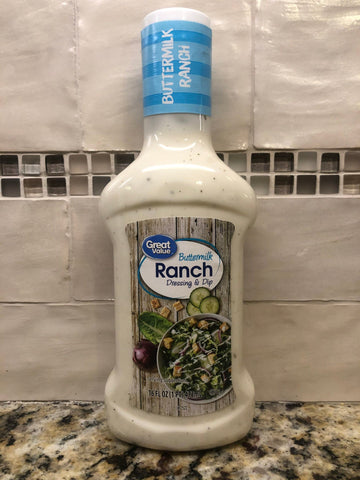 4 Bottles of Great Value Buttermilk Ranch Salad Dressing & Dip, 16 oz