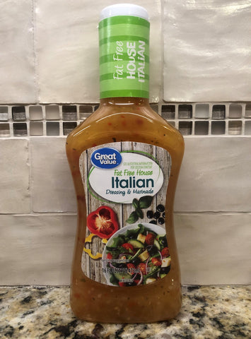 4 BOTTLES Great Value Fat Free House Italian Salad Dressing 16 oz