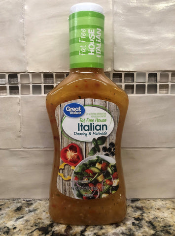 4 BOTTLES Great Value Fat Free House Italian Salad Dressing 16 oz