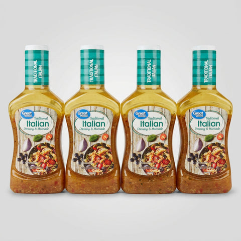 4 Bottles of Great Value Traditional Italian Salad Dressing, 16 oz