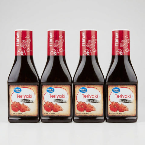 4 Bottles of Great Value Teriyaki Marinade, 12.25 oz