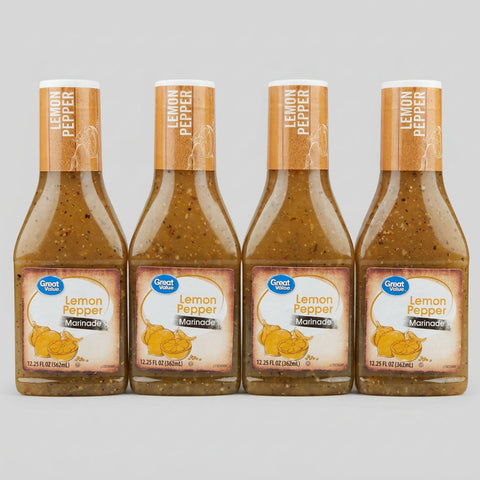 4 Bottles of Great Value Lemon Pepper Marinade, 12.25 oz