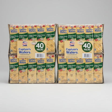 80 Packs Lance Cream Cheese & Chives on Captain’s Wafer Crackers NABS