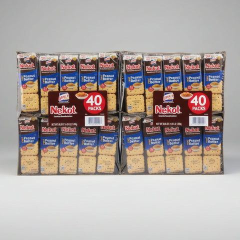 80 Packs Nekot Lance Cookie Sandwich Peanut Butter Crackers NABS