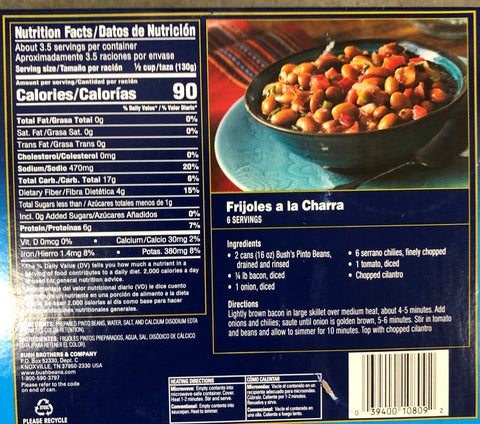 12 Cans of Bush's Pinto Beans, 15 oz