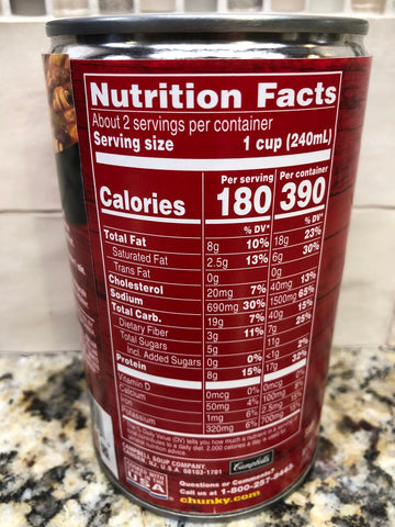 12 Campbell's CHUNKY Minestrone with Italian Sausage Soup 18.8 oz Cans