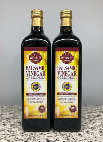 2 Bottles Wellsley Farms Balsamic Vinegar 1L Modena Italy Grape