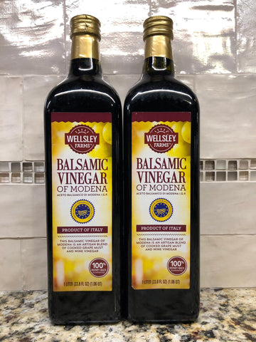 2 Bottles Wellsley Farms Balsamic Vinegar 1L Modena Italy Grape