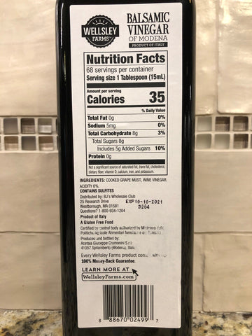 2 Bottles Wellsley Farms Balsamic Vinegar 1L Modena Italy Grape