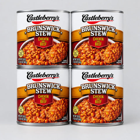 4 Cans of Castleberry's Brunswick Stew Chicken And Beef, 20 oz