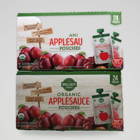 2 Boxes of 48 Wellsley Farms Organic Applesauce Squeeze Pouches