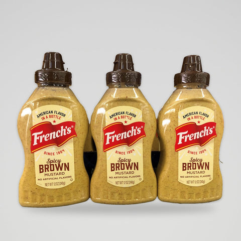 3 Bottles of French's Spicy Brown Deli Mustard, 12 oz