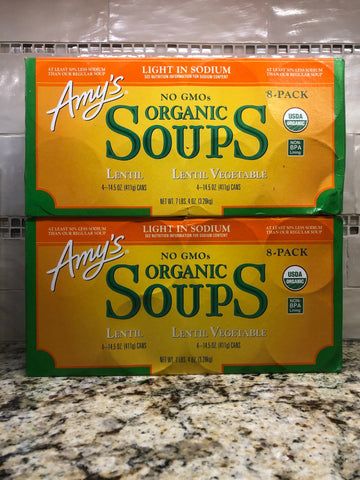 16 Cans of Amy's All Natural Organic Lentil Soup Lentil Vegetable, 14.5 oz