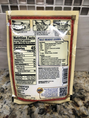 Pioneer Brand Country Gravy Mix Sausage Flavored, 2.75 oz